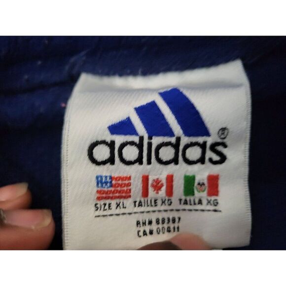 Vintage Adidas Half Zip Fleece Men Sz XL‎ 90s Blue Orange Center Logo Sportswear - Picture 4 of 8